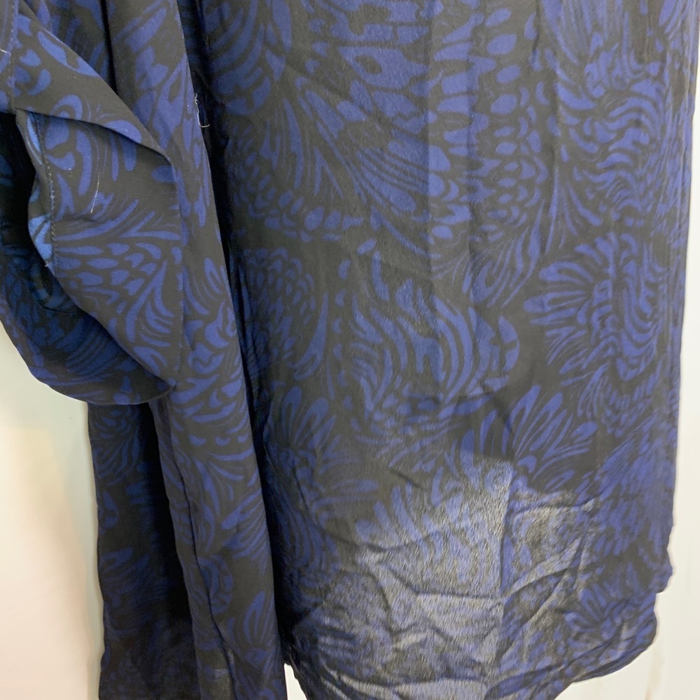 TORRID Black Blue Sheer Blouse 110844 Top Shirt 2 - Picture 2 of 16